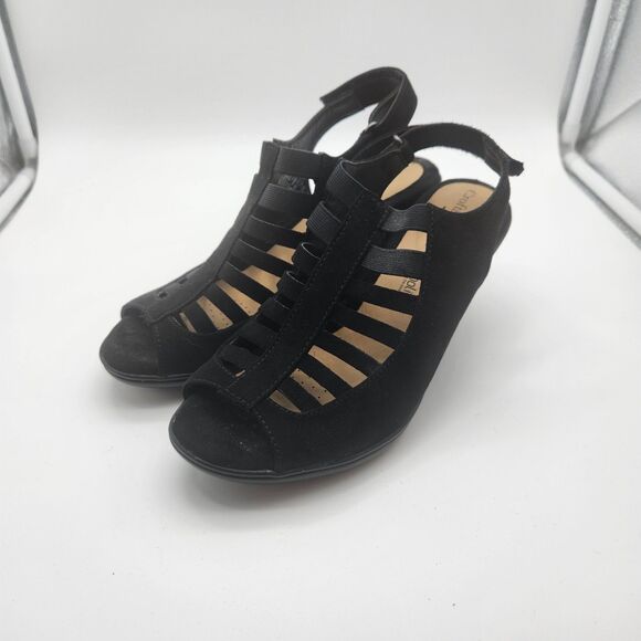 Womens Croft & Barrow Shay Black Ortholite Caged High Heels Size 7M - Picture 2 of 8